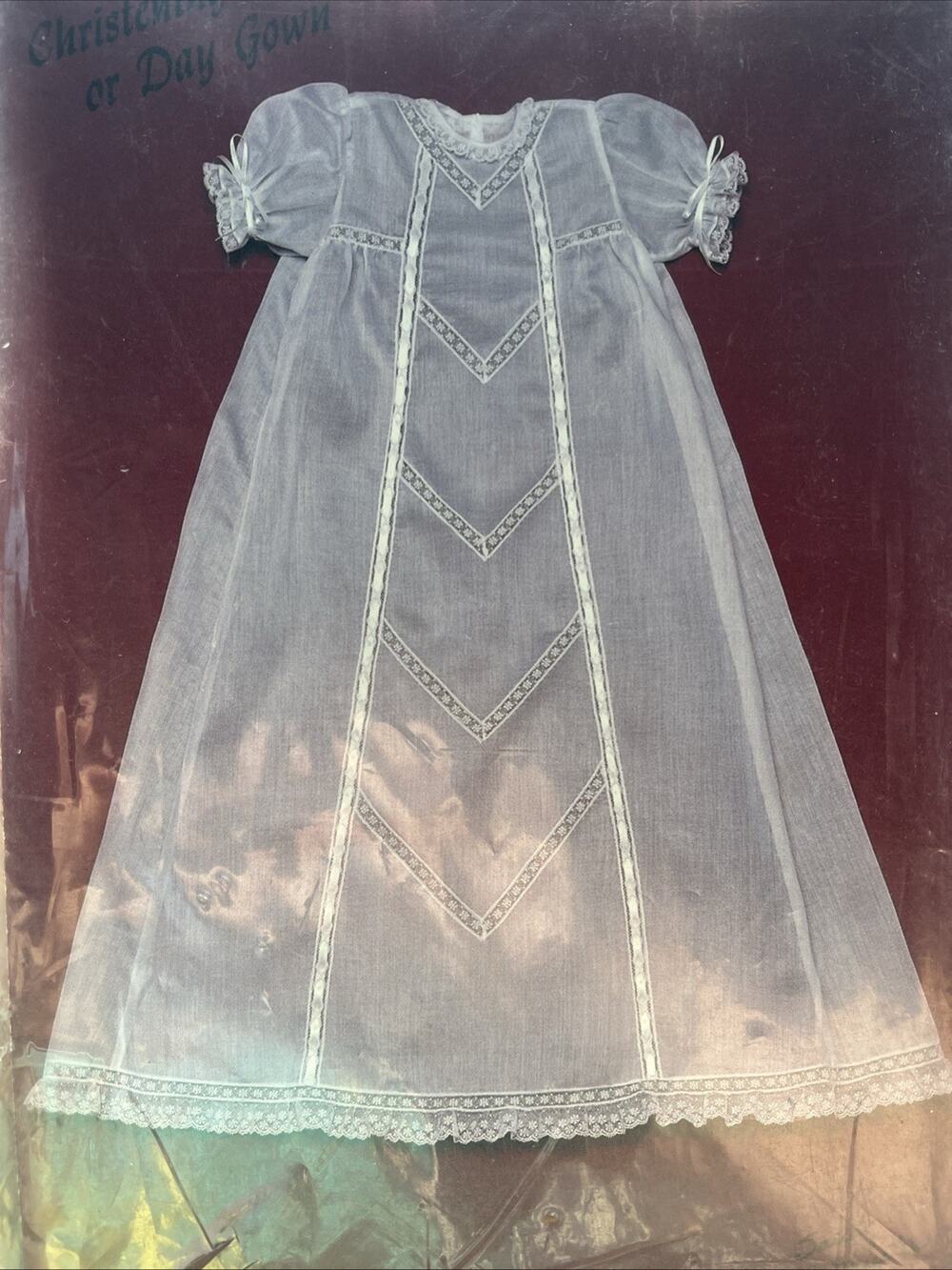 HTF Christening Gown 3-12 Months Sandy Hunter Sewing & Cross Stitch Pattern